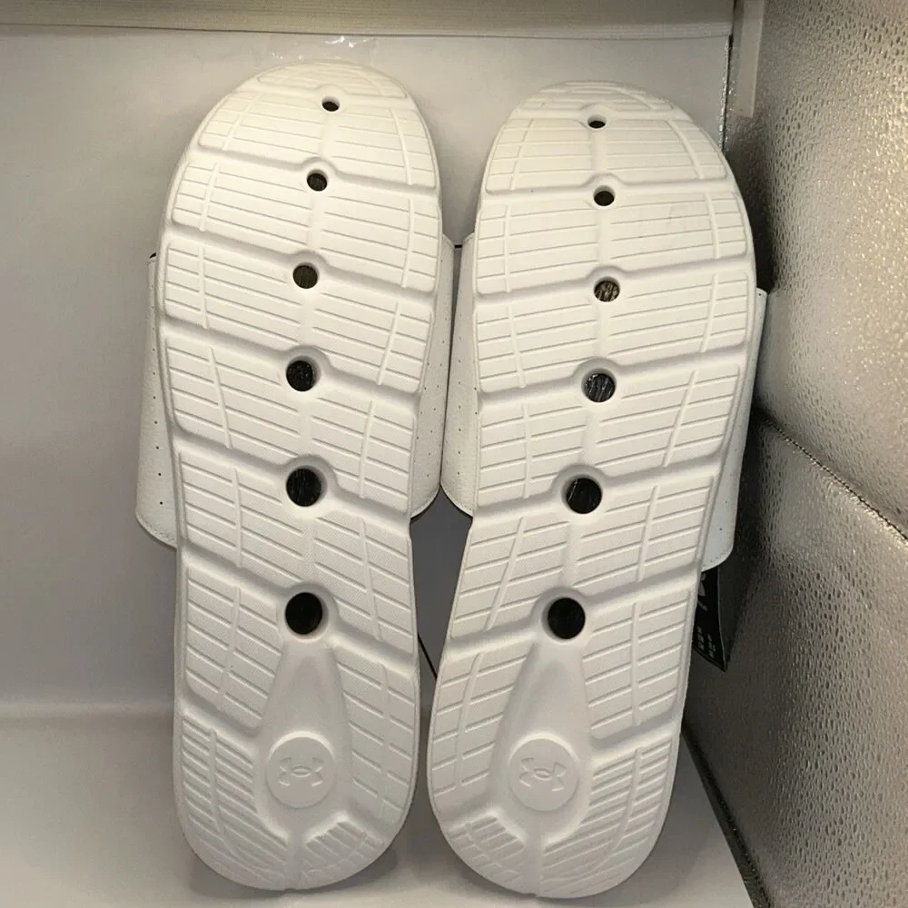 Under Armour Ignite Pro Slide Sandals Black White Men’s 17 UA Comfort NWT